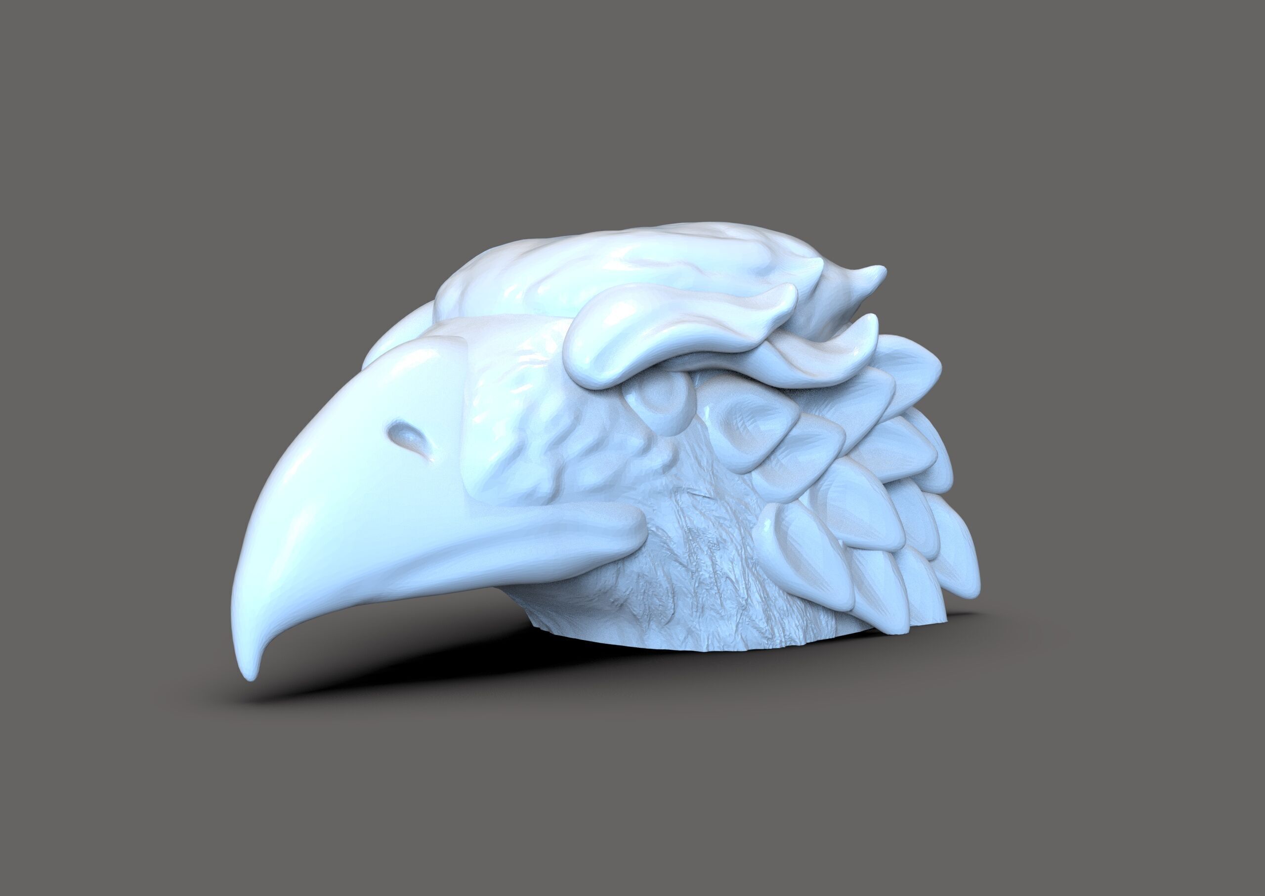 Mexican Eagle Head 3D print model_4
