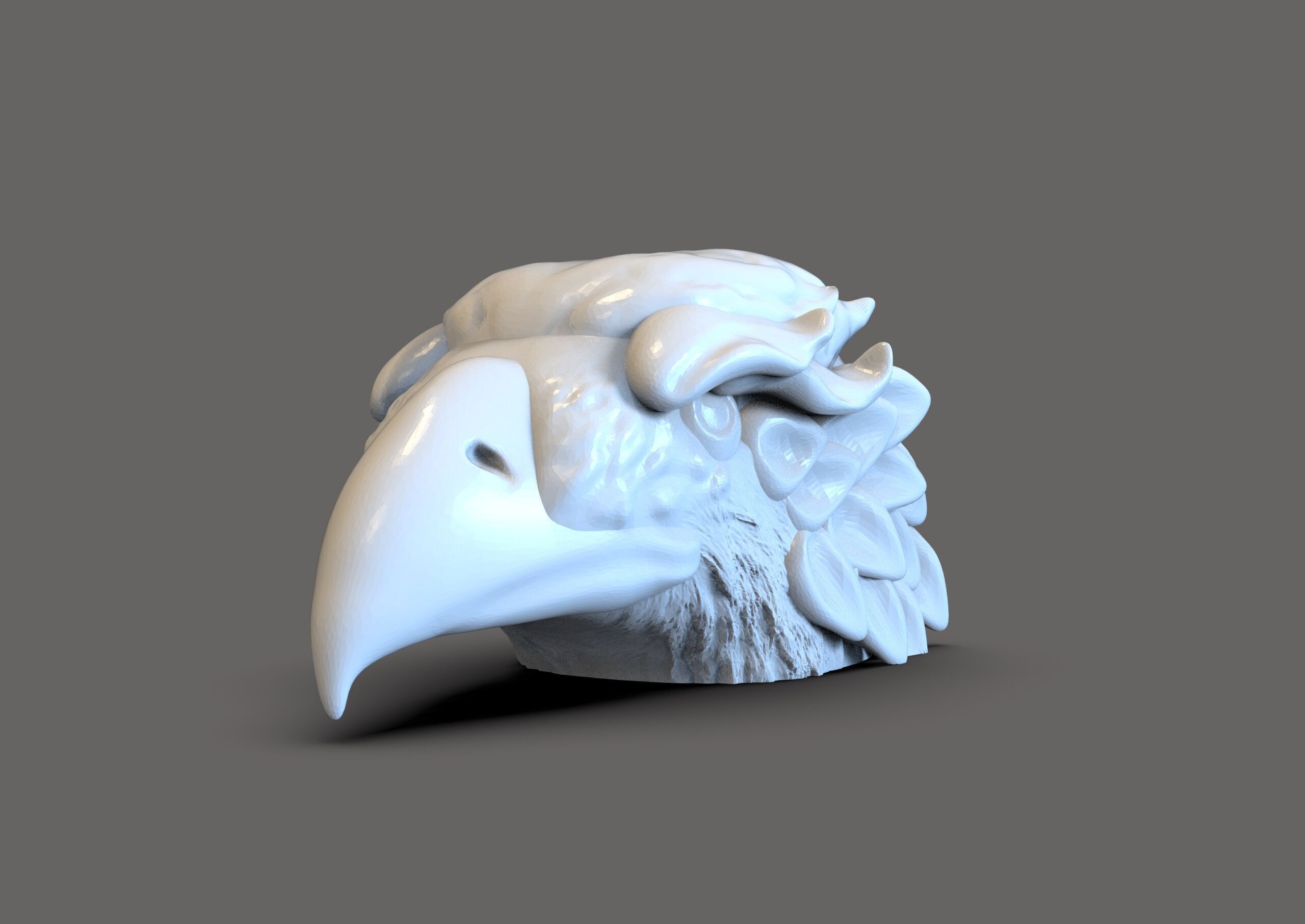 Mexican Eagle Head 3D print model_1