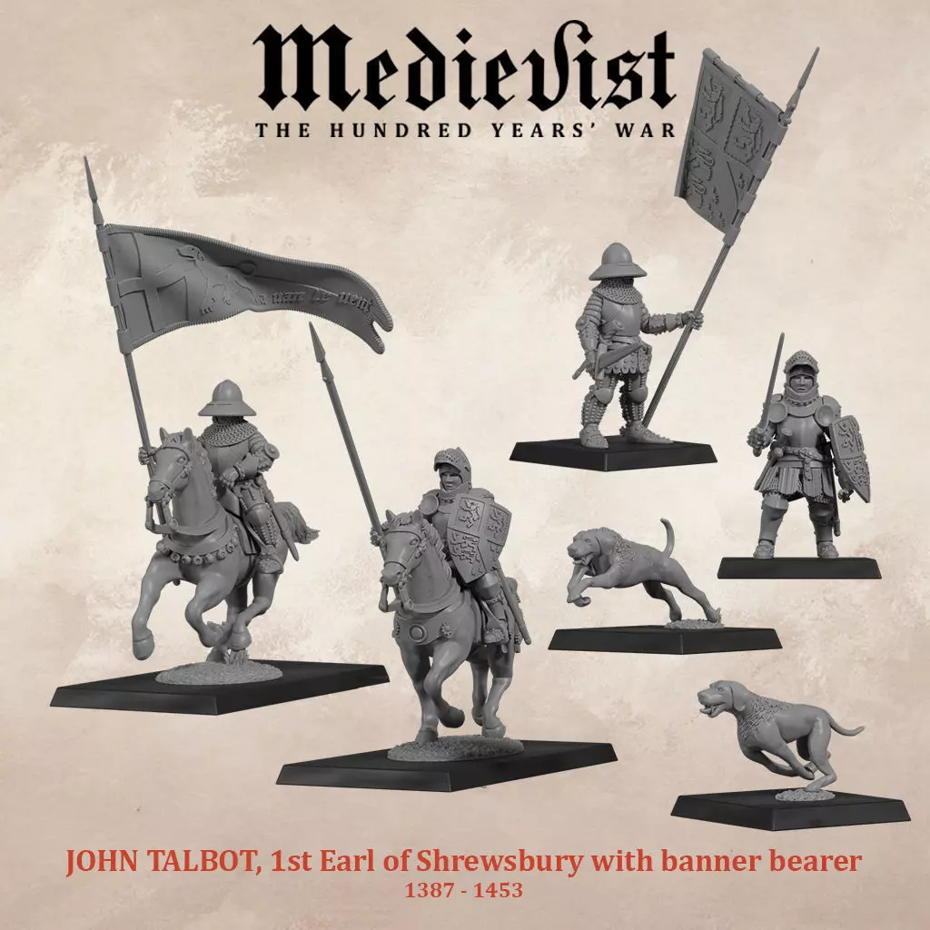 John Talbot 1st Earl of Shrewsbury with banner bearer 3D print model