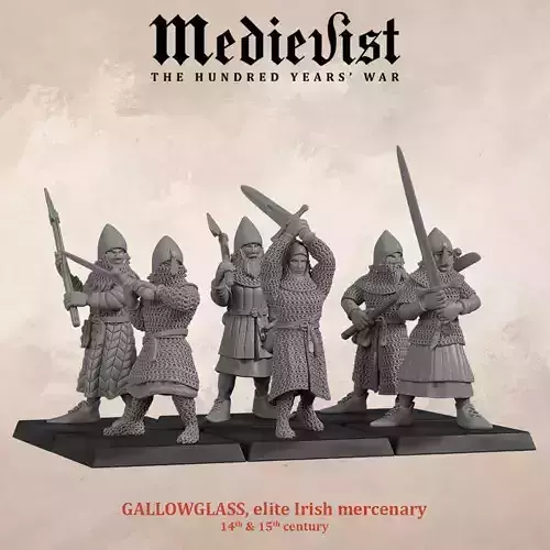 Gallowglass elite Irish mercenaries 3D print model