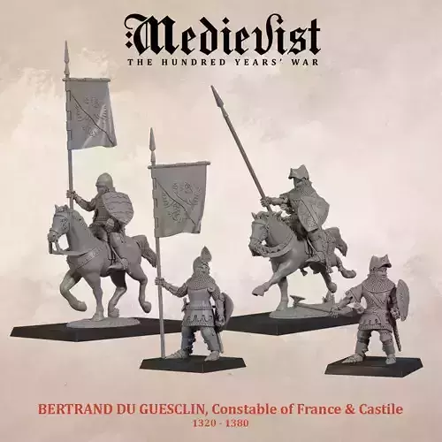 Bertrand du Guesclin and his banner bearer 3D print model