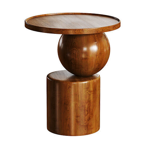 Stigido Solid Walnut Side Table Low-poly 3D model