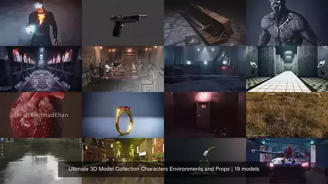 Ultimate 3D Model Collection Characters Environments and Props 