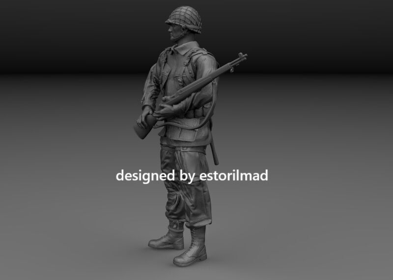 WW2 AMERICAN PARATROOPER 101 CARENTAN PATROL v4 3D print model_1