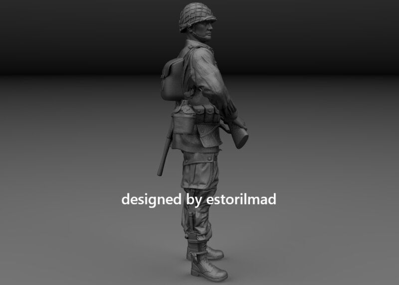 WW2 AMERICAN PARATROOPER 101 CARENTAN PATROL v4 3D print model_2