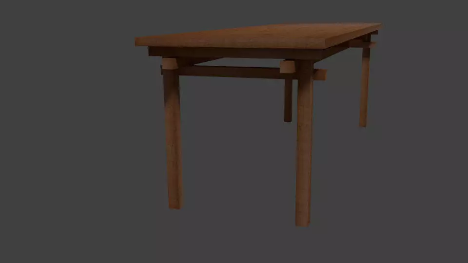 Table-Desk wooden table Free 3D model_0