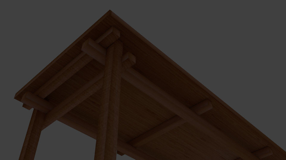 Table-Desk wooden table Free 3D model_1