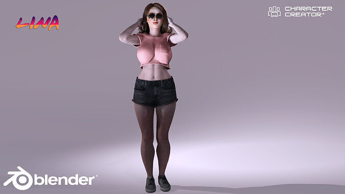 Lina Beautiful Girl Flower 3D model