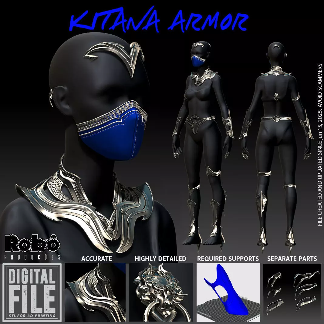 Mortal Kombat 1 Kitana Armor Cosplay - MK1 3D print model_0