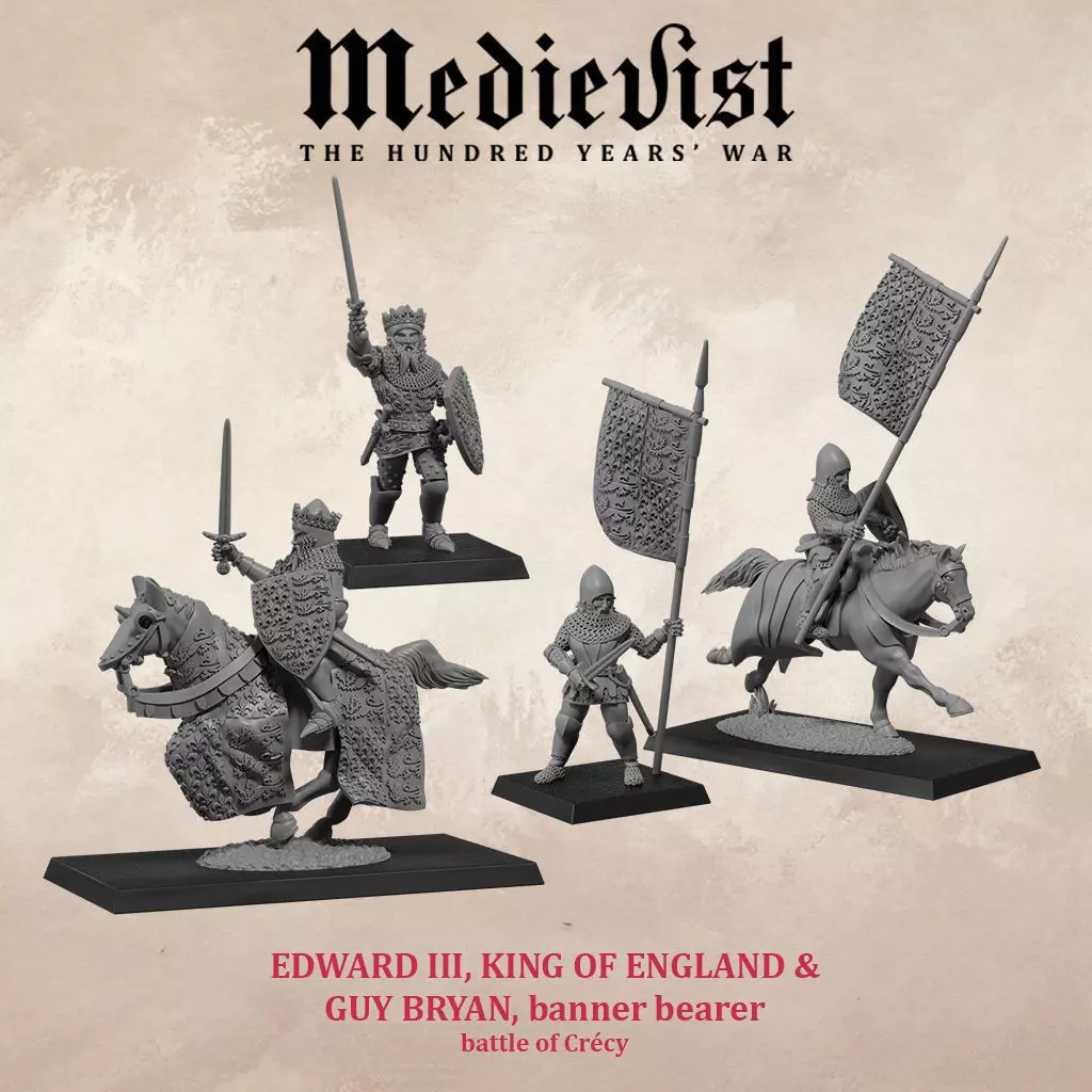 Edward III king of England and Guy Bryan banner bearer 3D print model