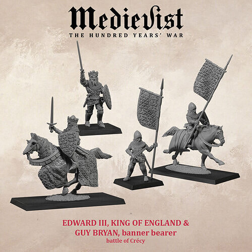 Edward III king of England and Guy Bryan banner bearer 3D print model