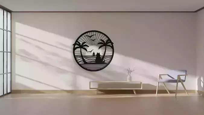 Tropical Beach Sunset Wall Art