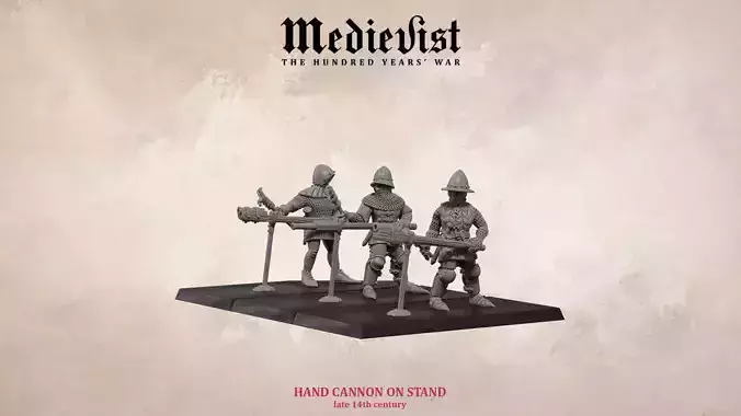 Hand Cannon on stand late 14th and early 15th centuries 3D print model