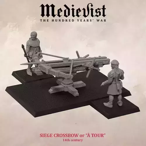 Mediaval giant crossbow war machine 14th century 3D print model