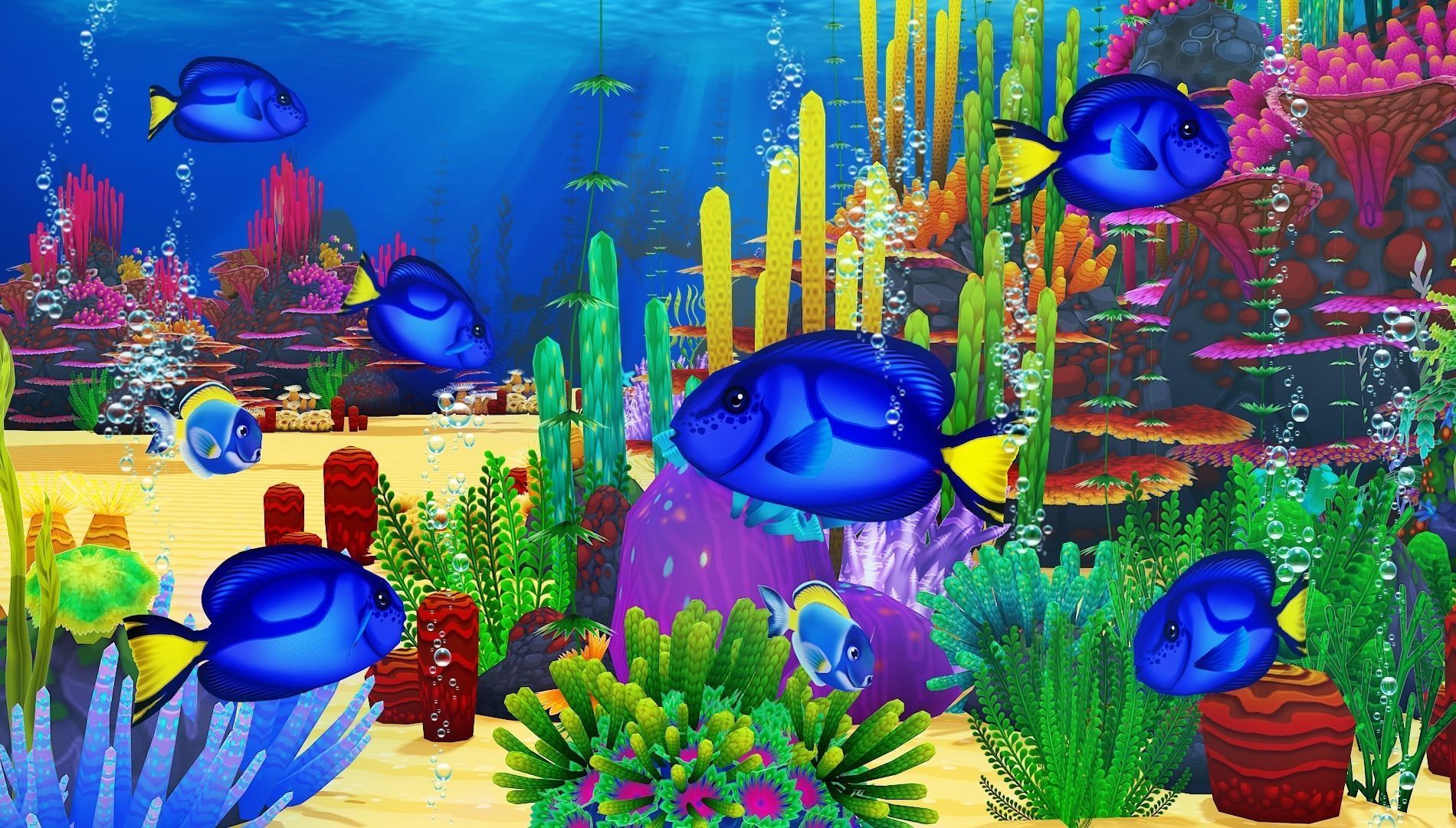 Cartoon Tang Fish Low-poly 3D model_6