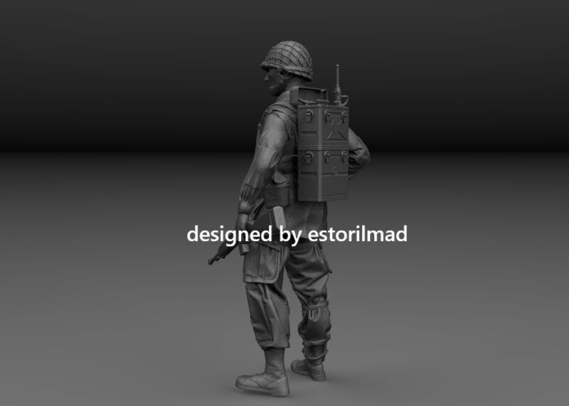 WW2 AMERICAN PARATROOPER RADIO 101 CARENTAN PATROL v5 3D print model_1