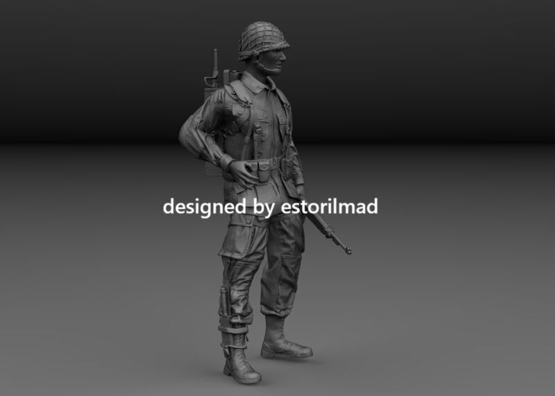 WW2 AMERICAN PARATROOPER RADIO 101 CARENTAN PATROL v5 3D print model_2