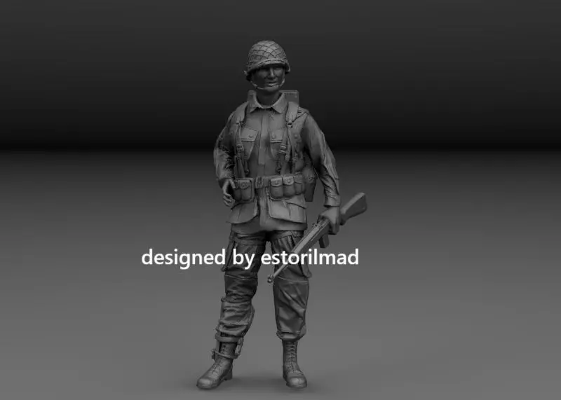 WW2 AMERICAN PARATROOPER RADIO 101 CARENTAN PATROL v5 3D print model_0