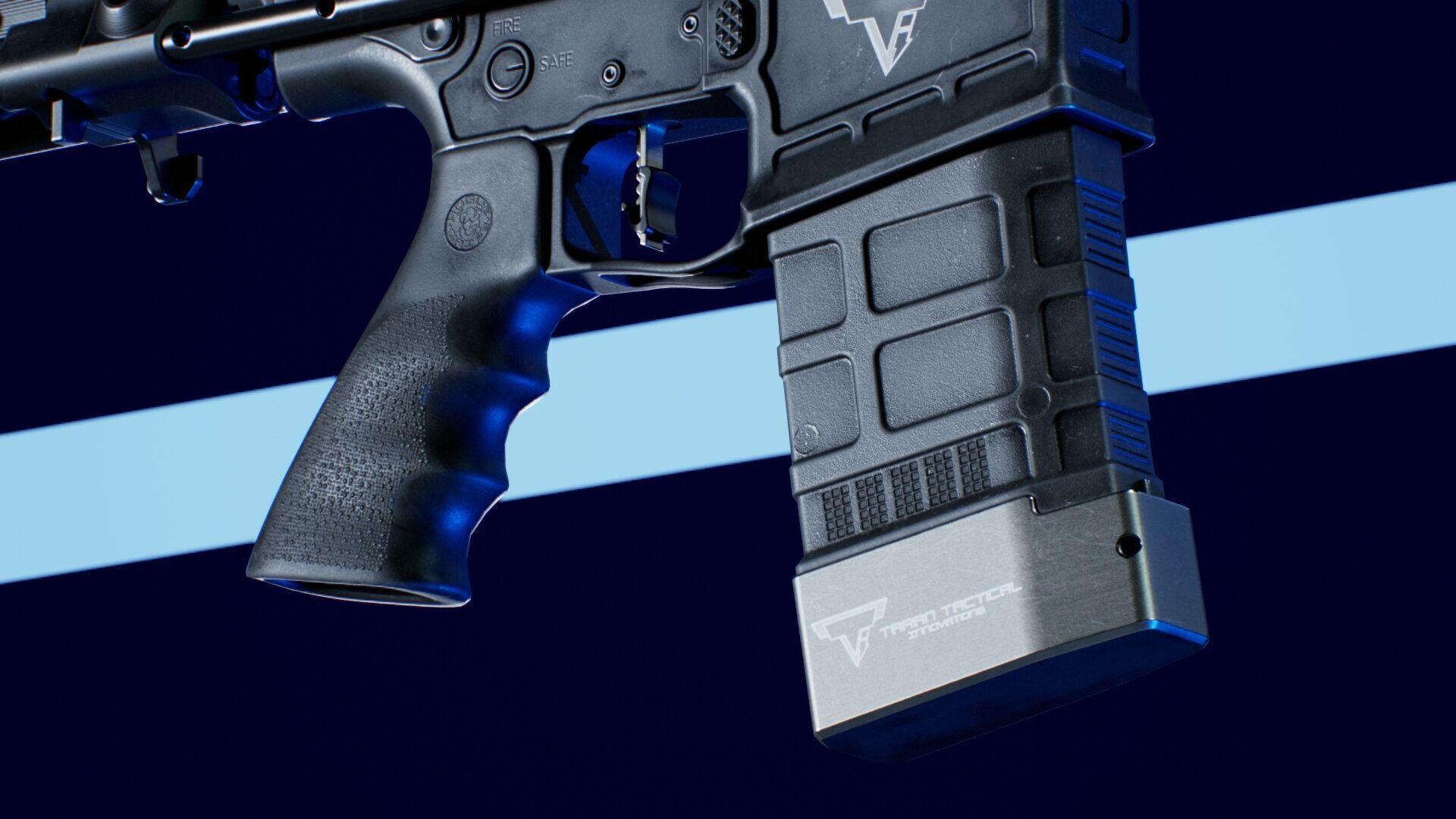 Magpul 20 Round Mag Taran Tactical Base Low-poly 3D model_3