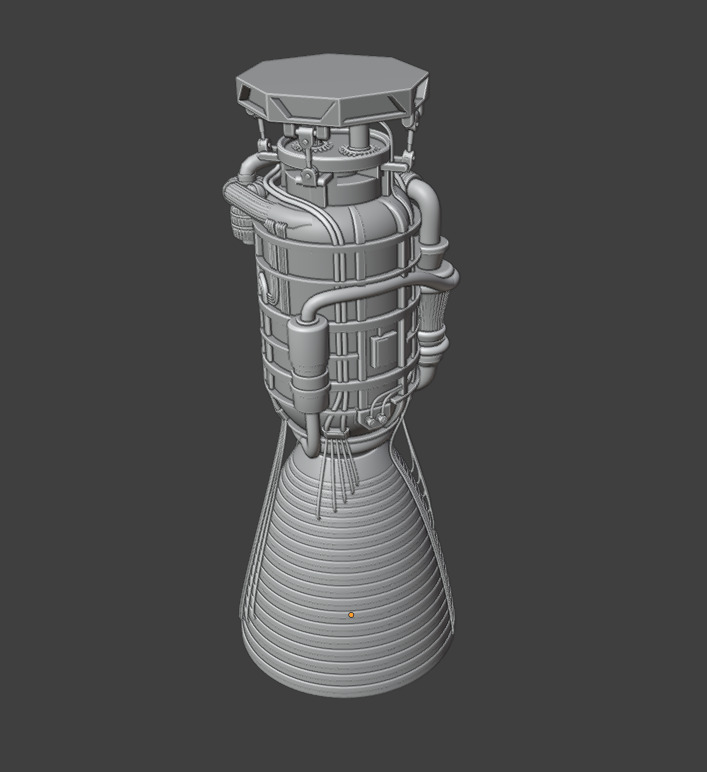 Rocket Engine - Realistic 3D model_1