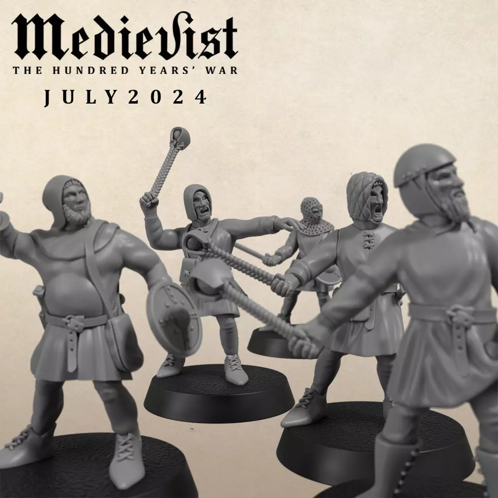 Medieval slingers with optionnal bucklers 3D print model