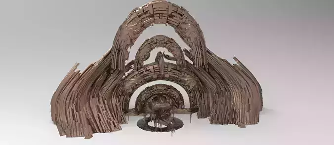 Sci fi Cliff race track rocks