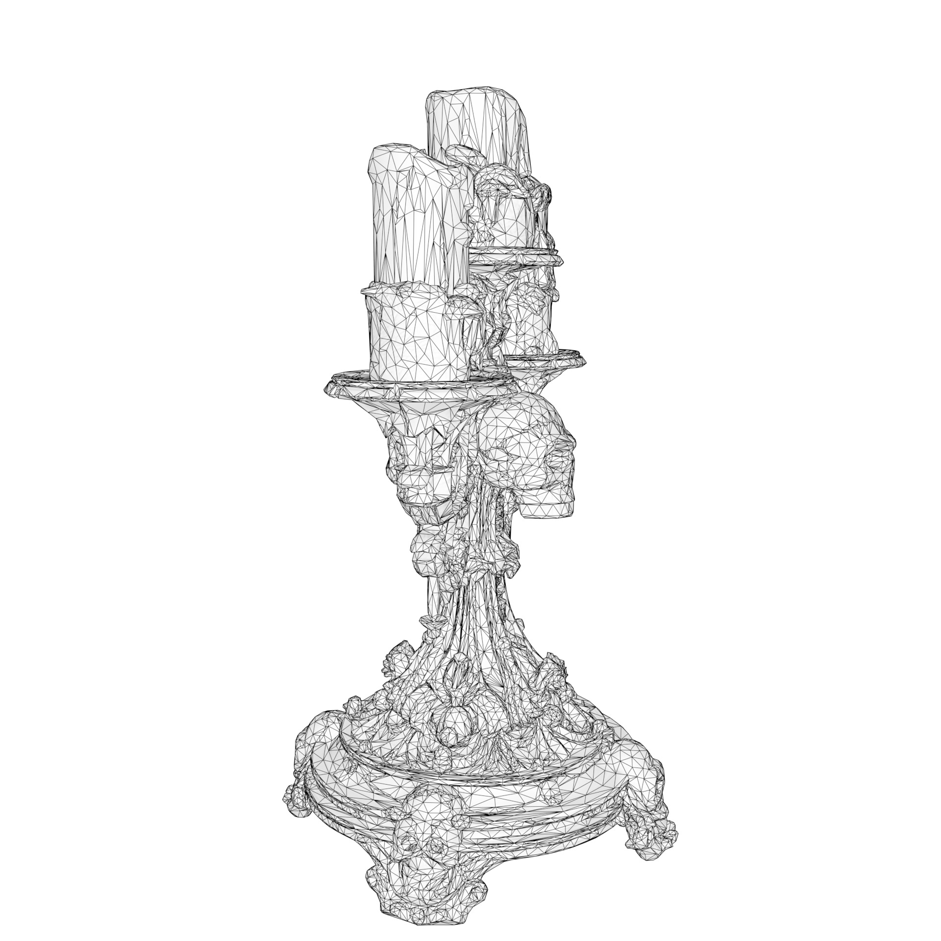 Candelabra Ghotic Skulls Low-poly 3D model_19