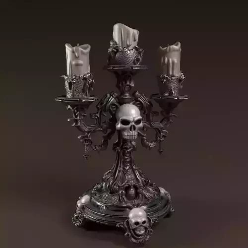 Candelabra Ghotic Skulls