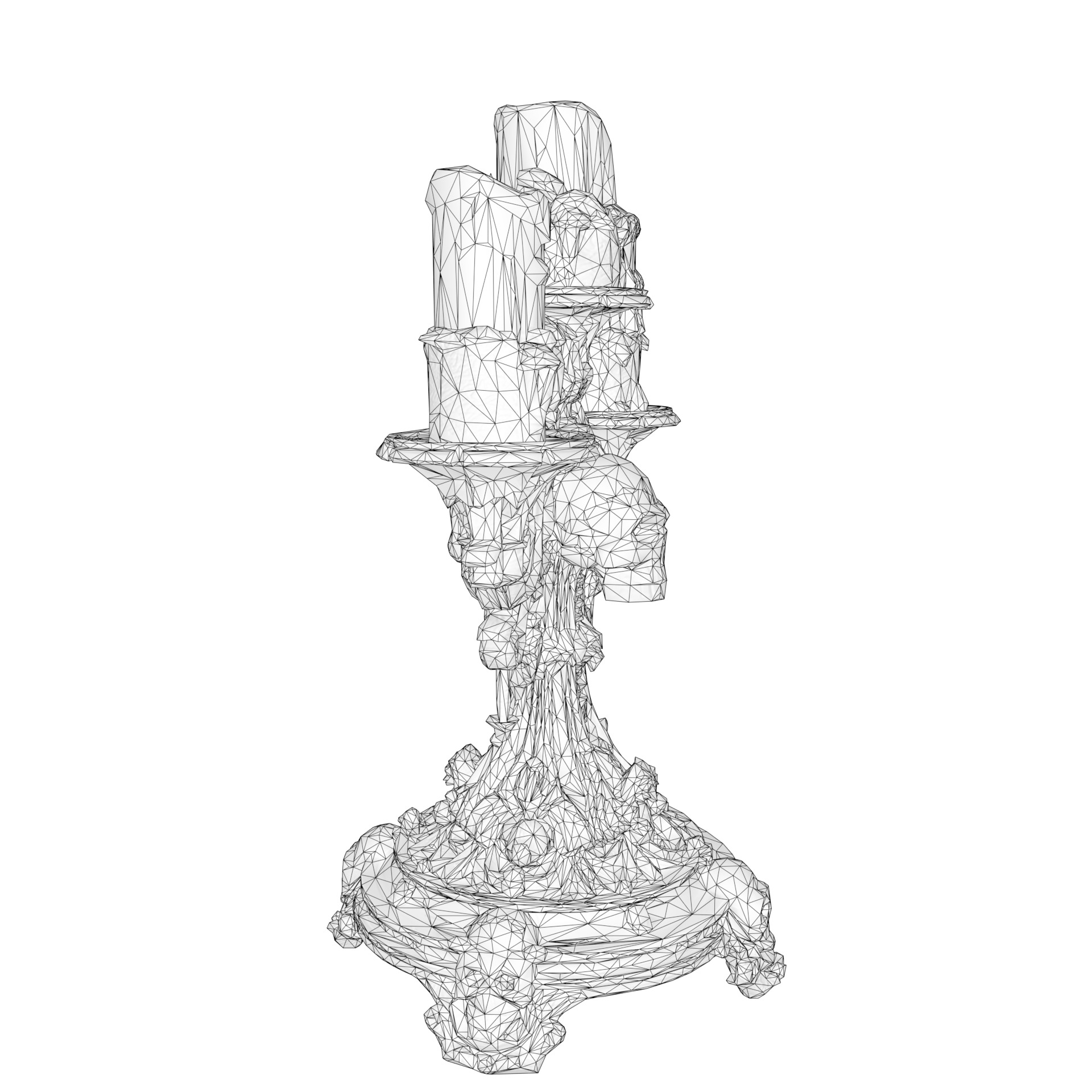 Candelabra Ghotic Skulls Low-poly 3D model_25