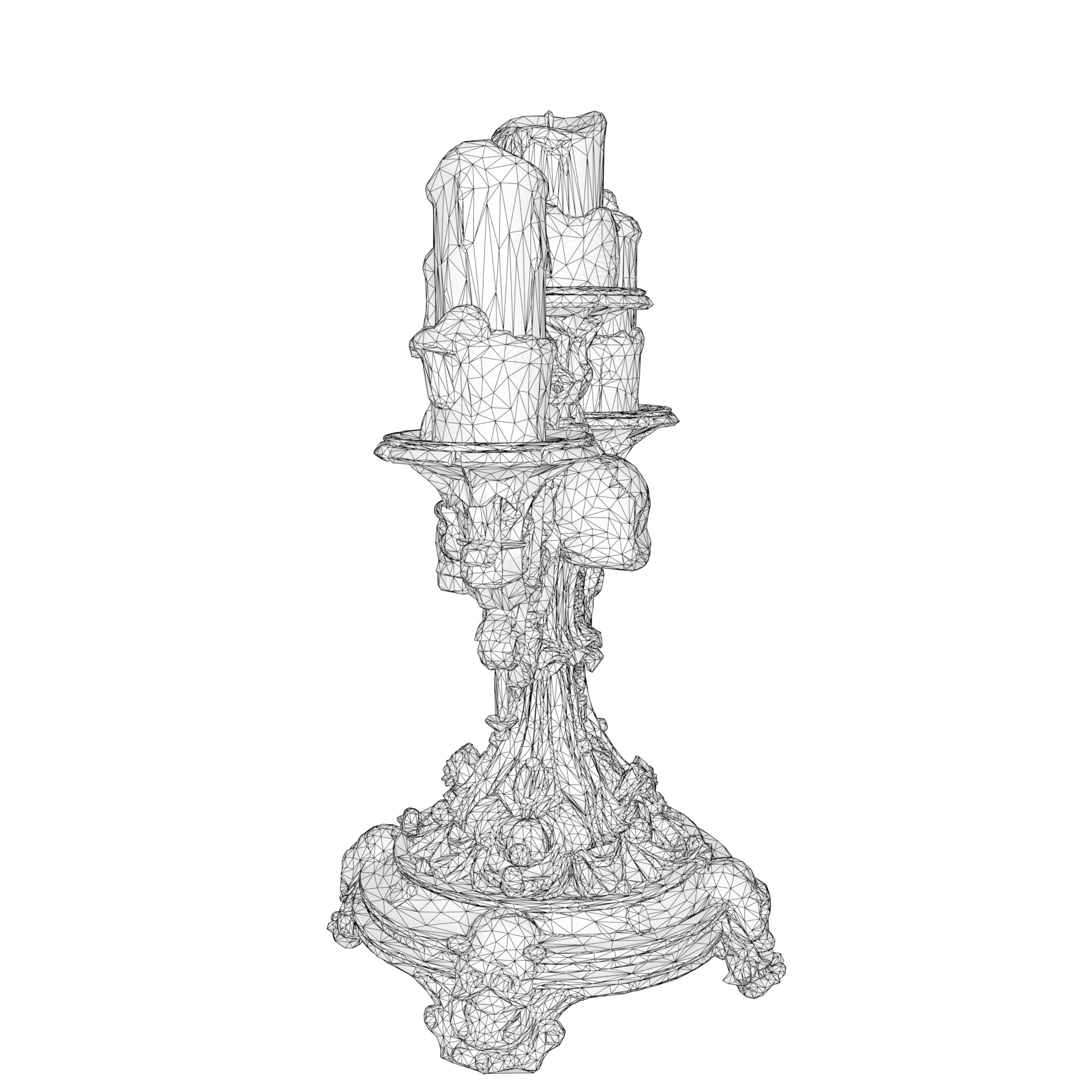 Candelabra Ghotic Skulls Low-poly 3D model_22