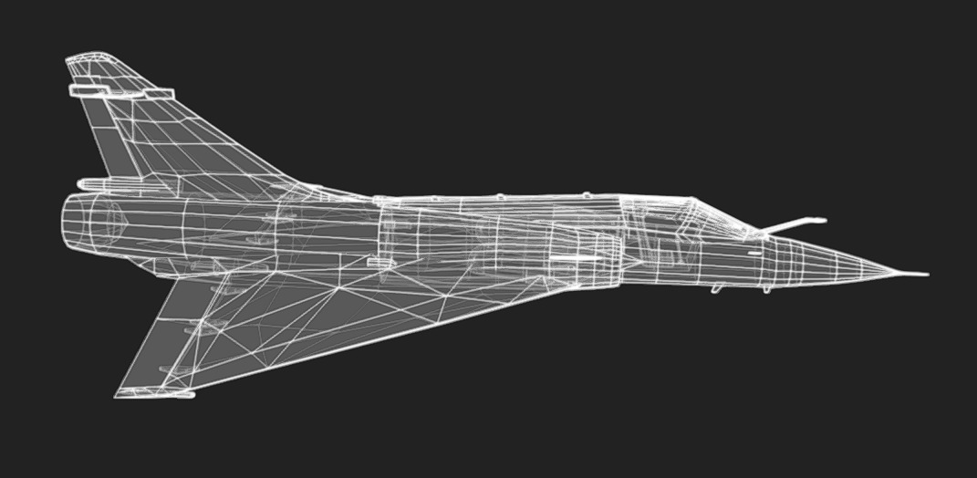 Mirage 2000 Low-poly 3D model_16