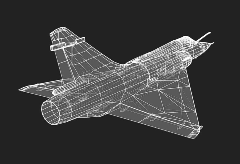 Mirage 2000 Low-poly 3D model_17