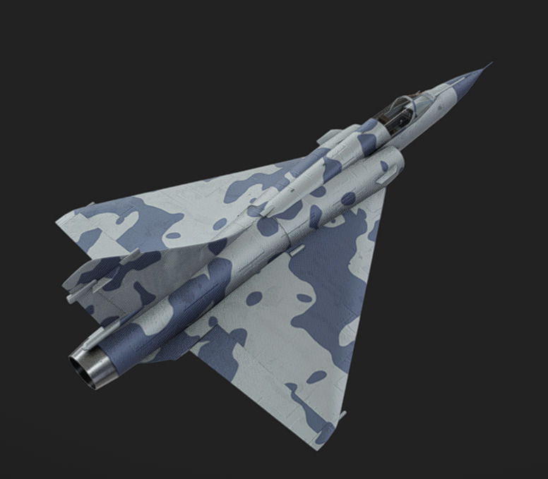Mirage 2000 Low-poly 3D model_4