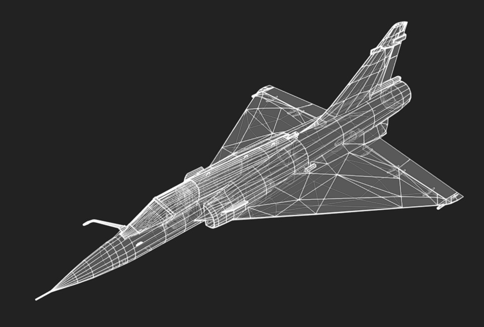 Mirage 2000 Low-poly 3D model_15