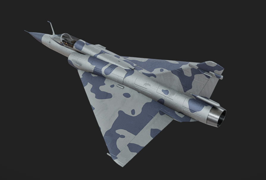 Mirage 2000 Low-poly 3D model_7