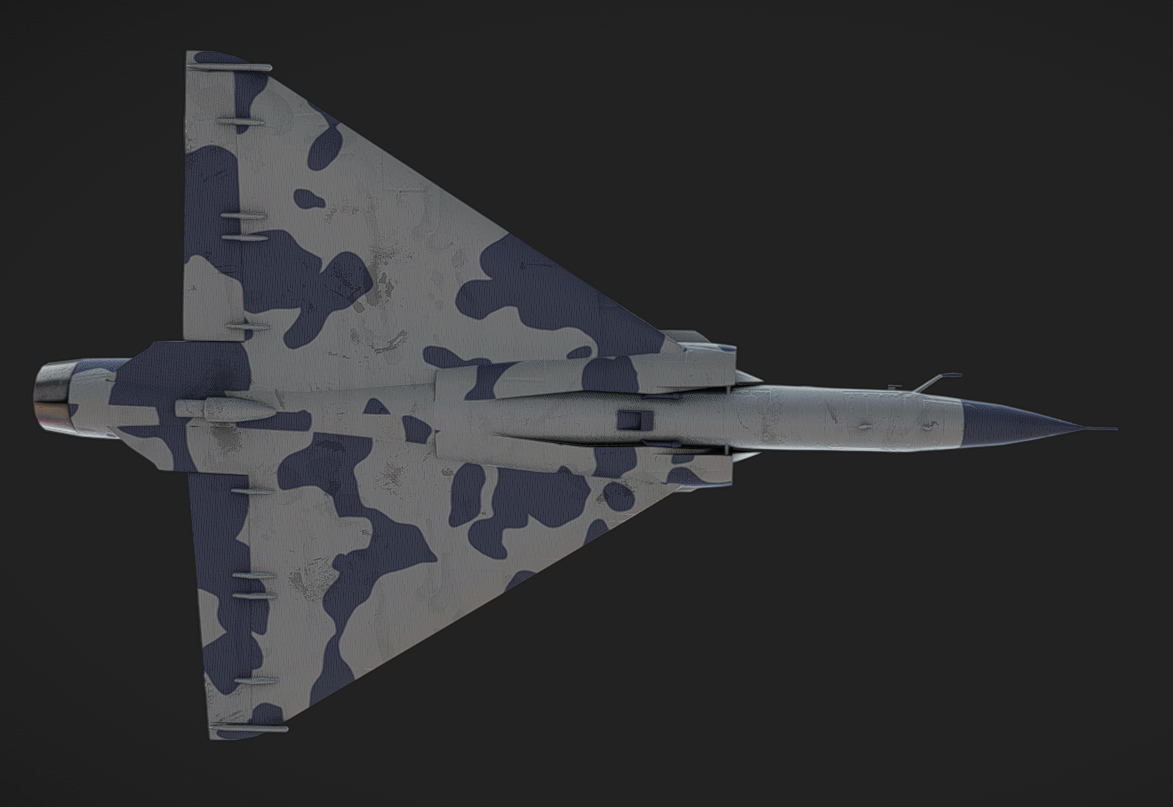 Mirage 2000 Low-poly 3D model_9
