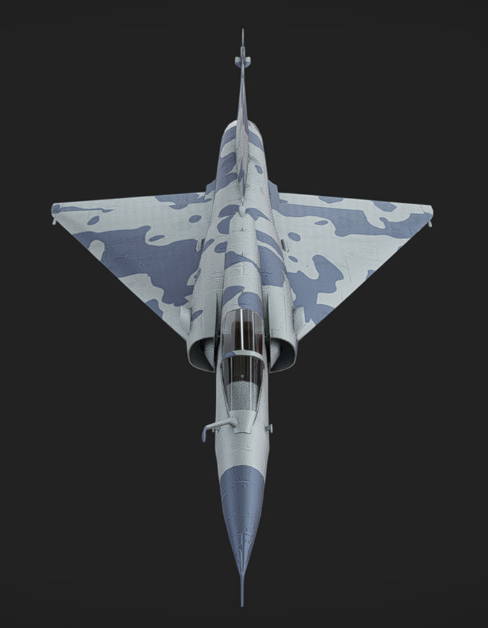 Mirage 2000 Low-poly 3D model_1