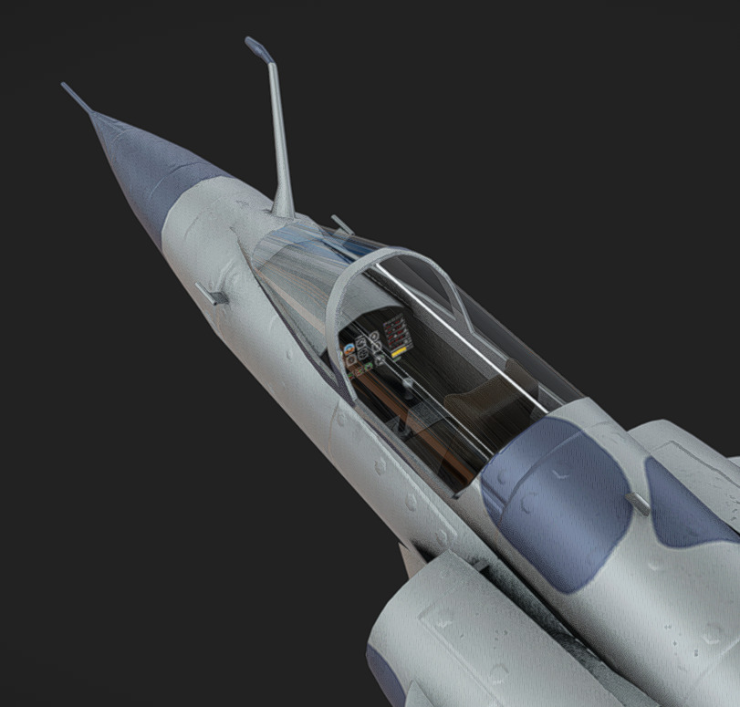 Mirage 2000 Low-poly 3D model_10