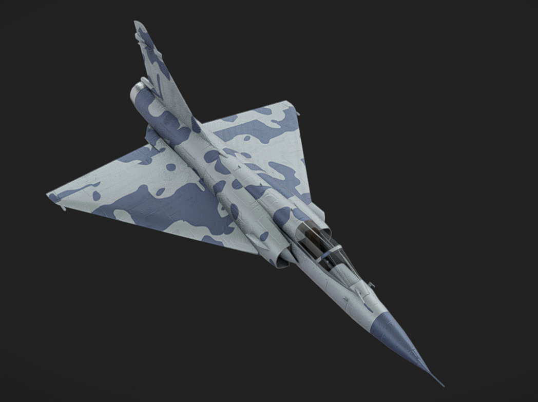 Mirage 2000 Low-poly 3D model_2