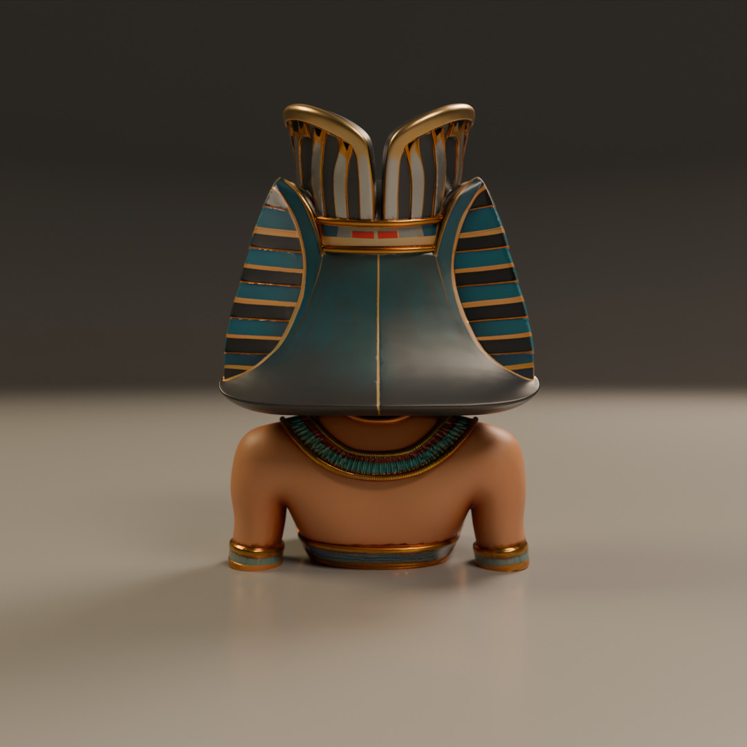 Egyptian pin-up bust 3D print model_11