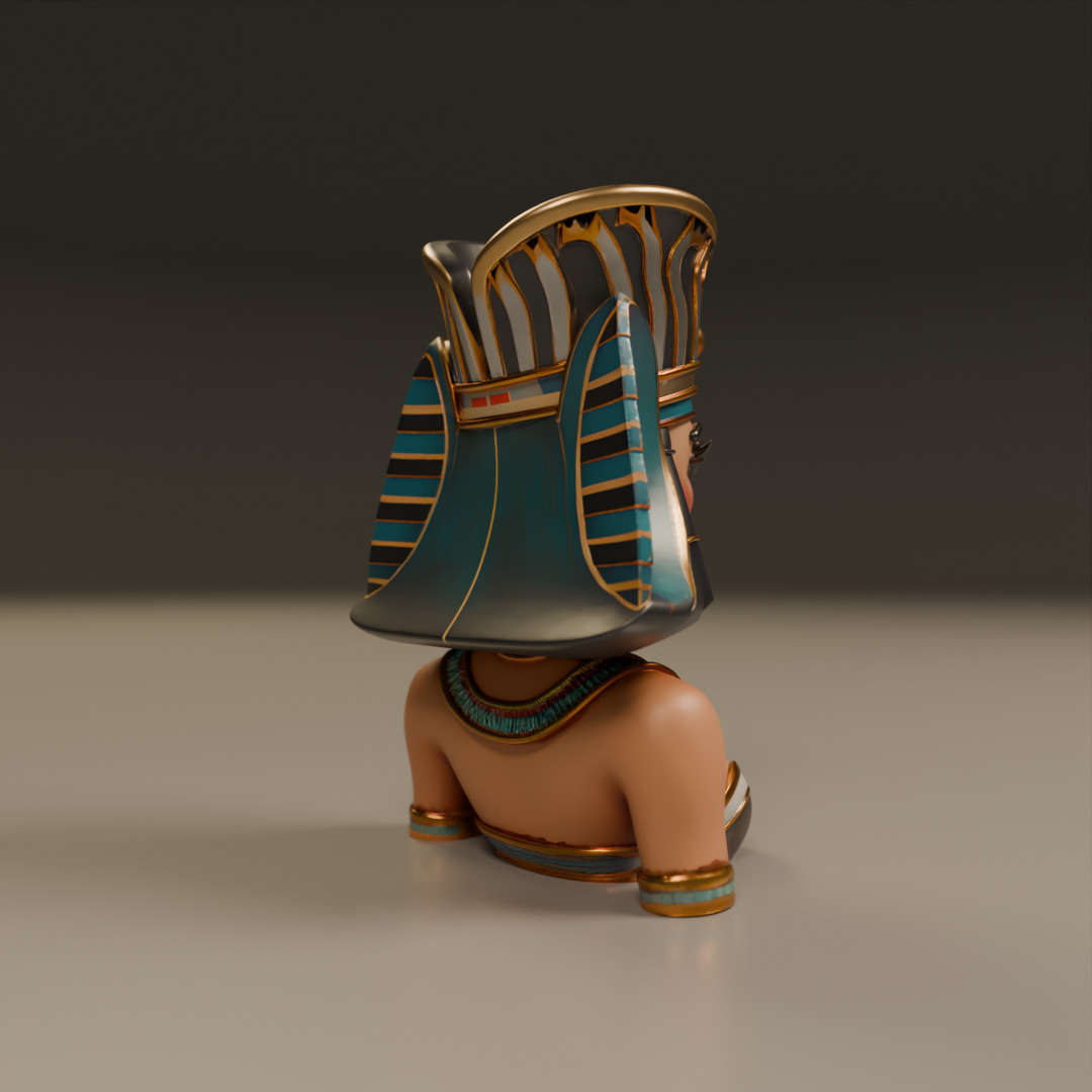 Egyptian pin-up bust 3D print model_15