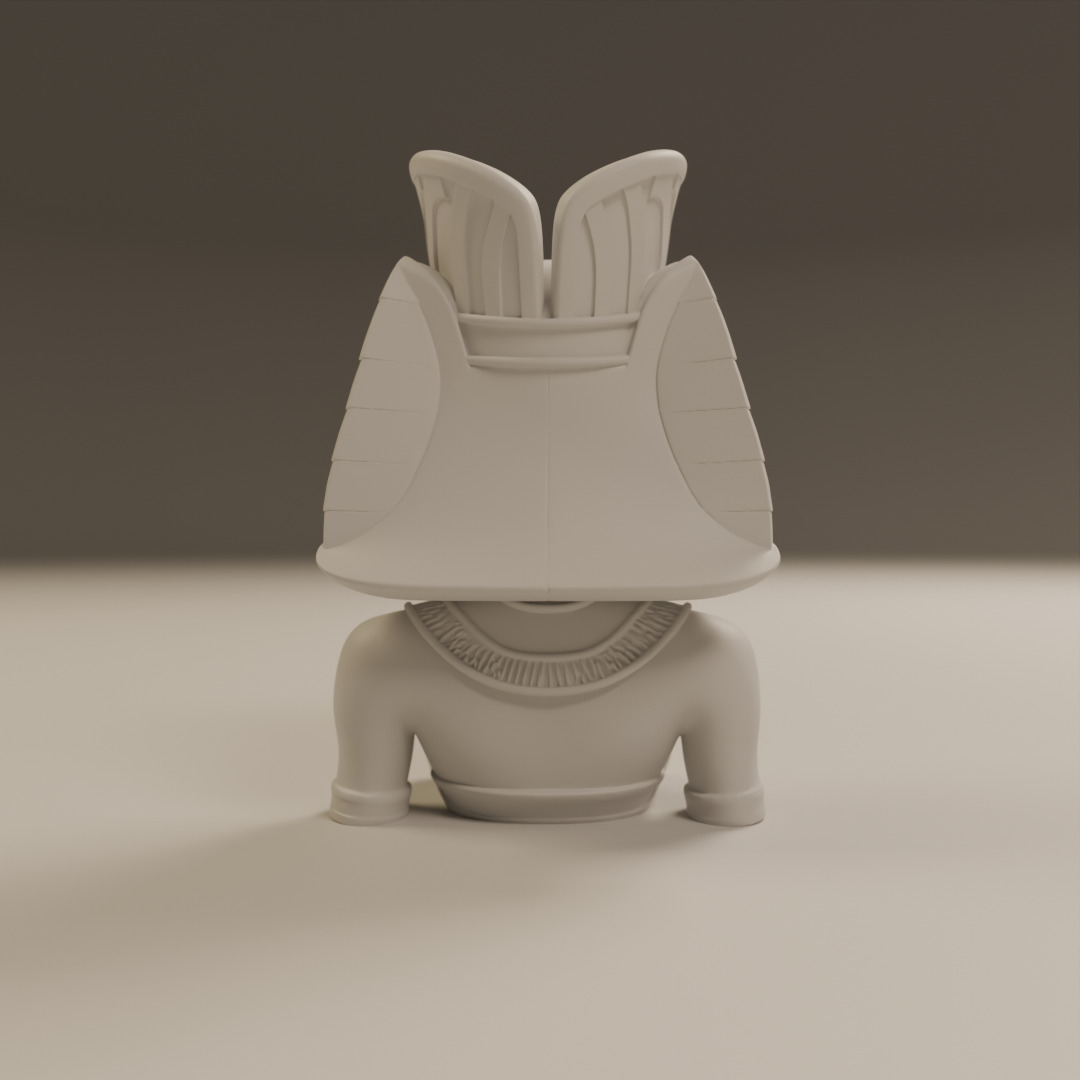 Egyptian pin-up bust 3D print model_3