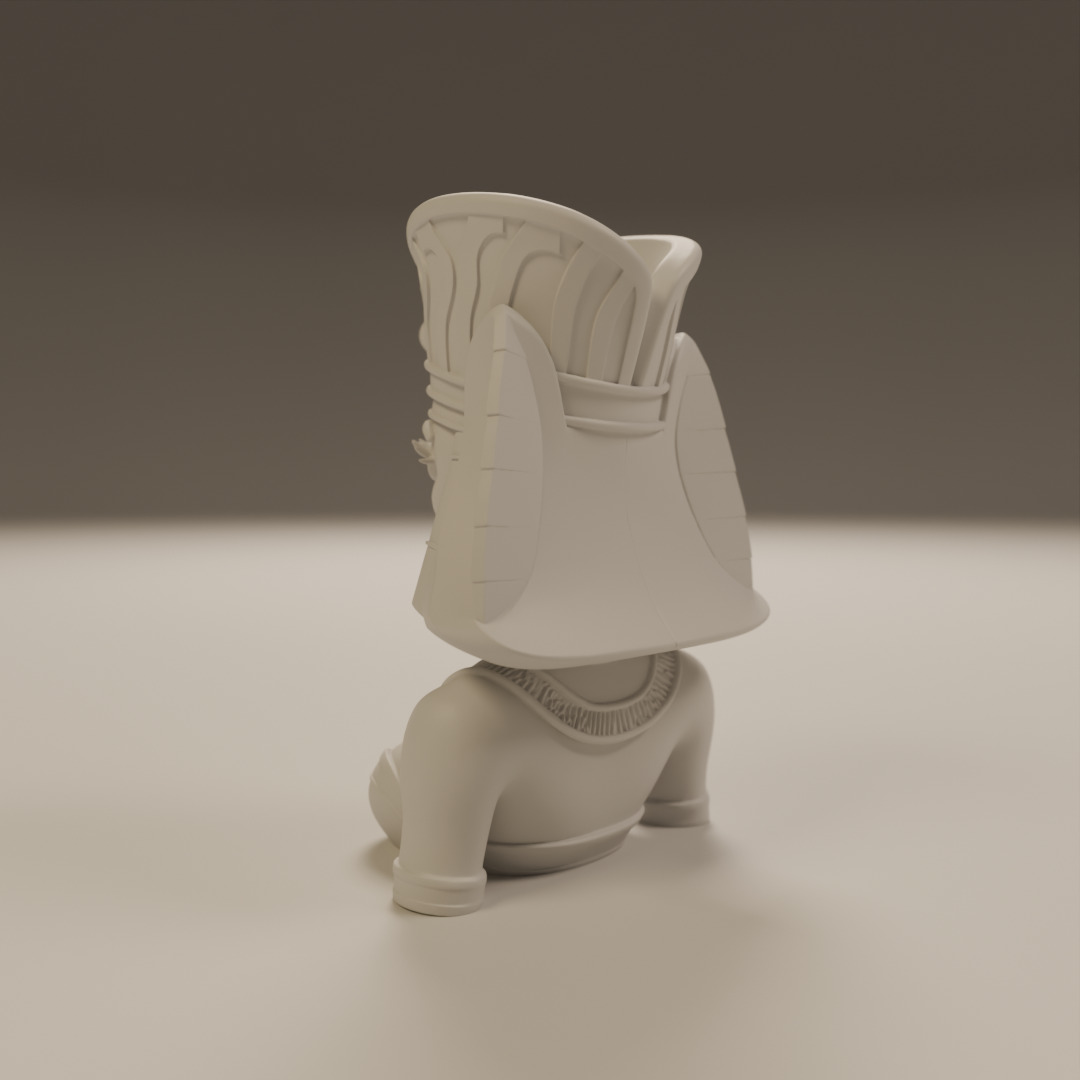 Egyptian pin-up bust 3D print model_6