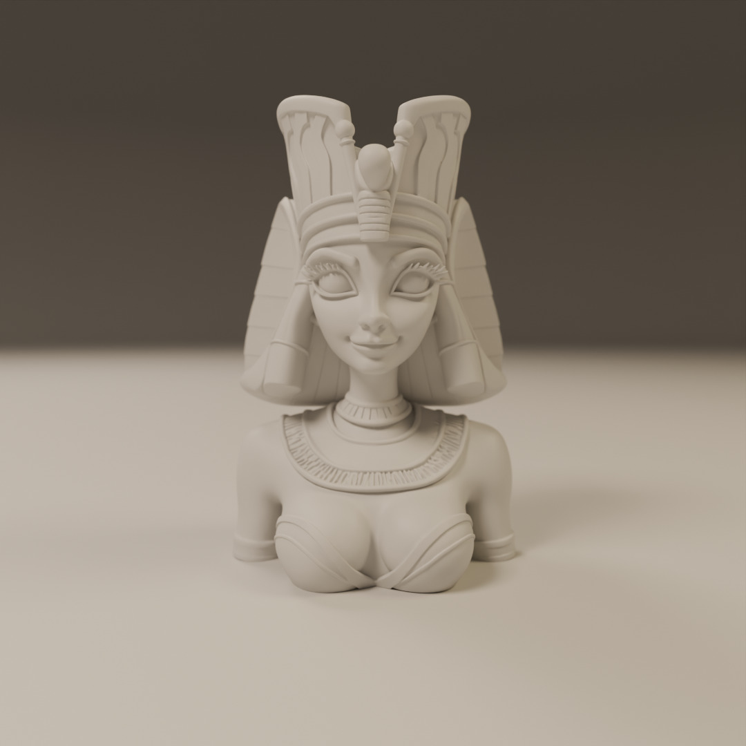 Egyptian pin-up bust 3D print model_8