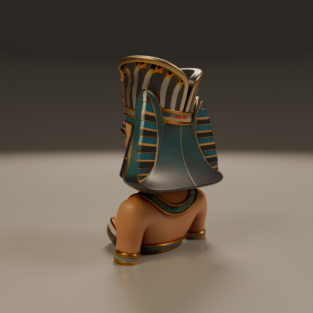 Egyptian pin-up bust 3D print model_14