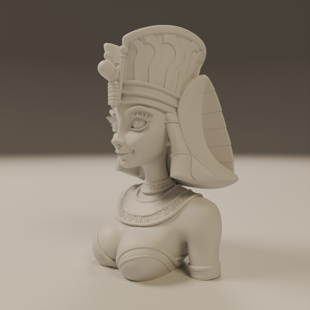 Egyptian pin-up bust 3D print model_5