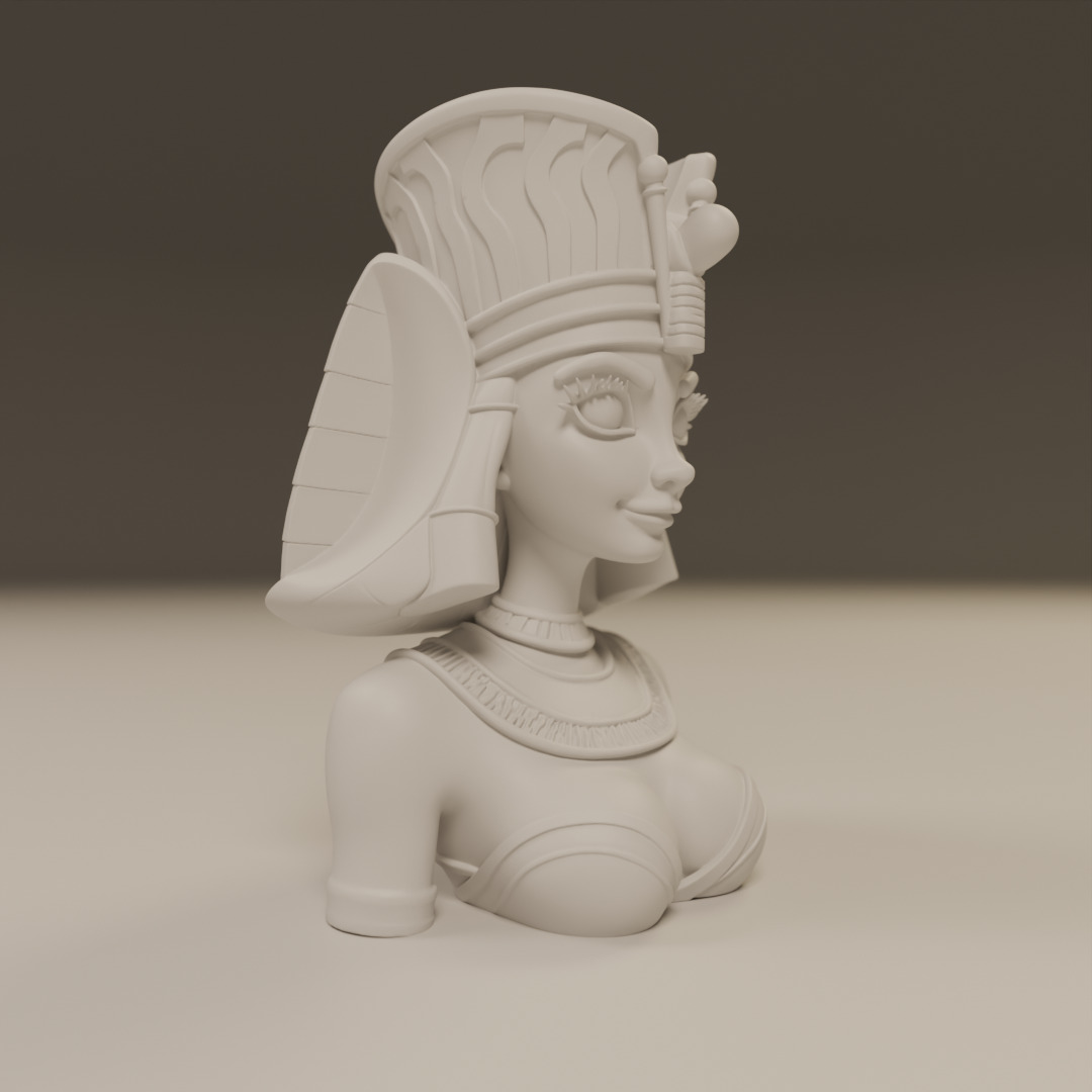 Egyptian pin-up bust 3D print model_4