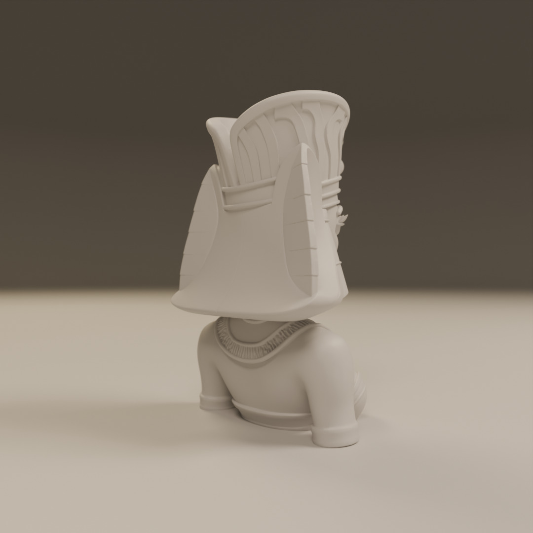 Egyptian pin-up bust 3D print model_7