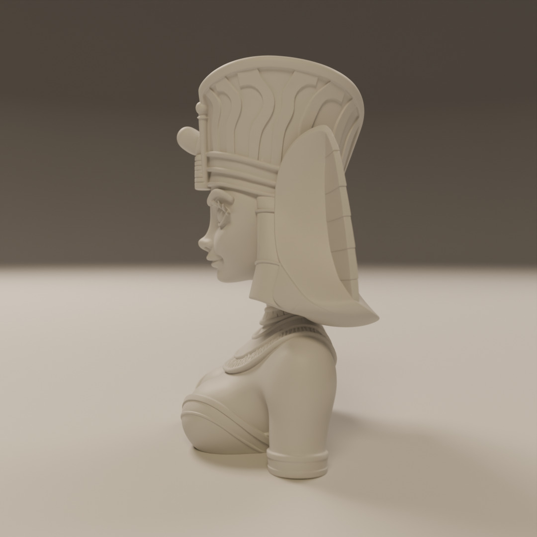 Egyptian pin-up bust 3D print model_2