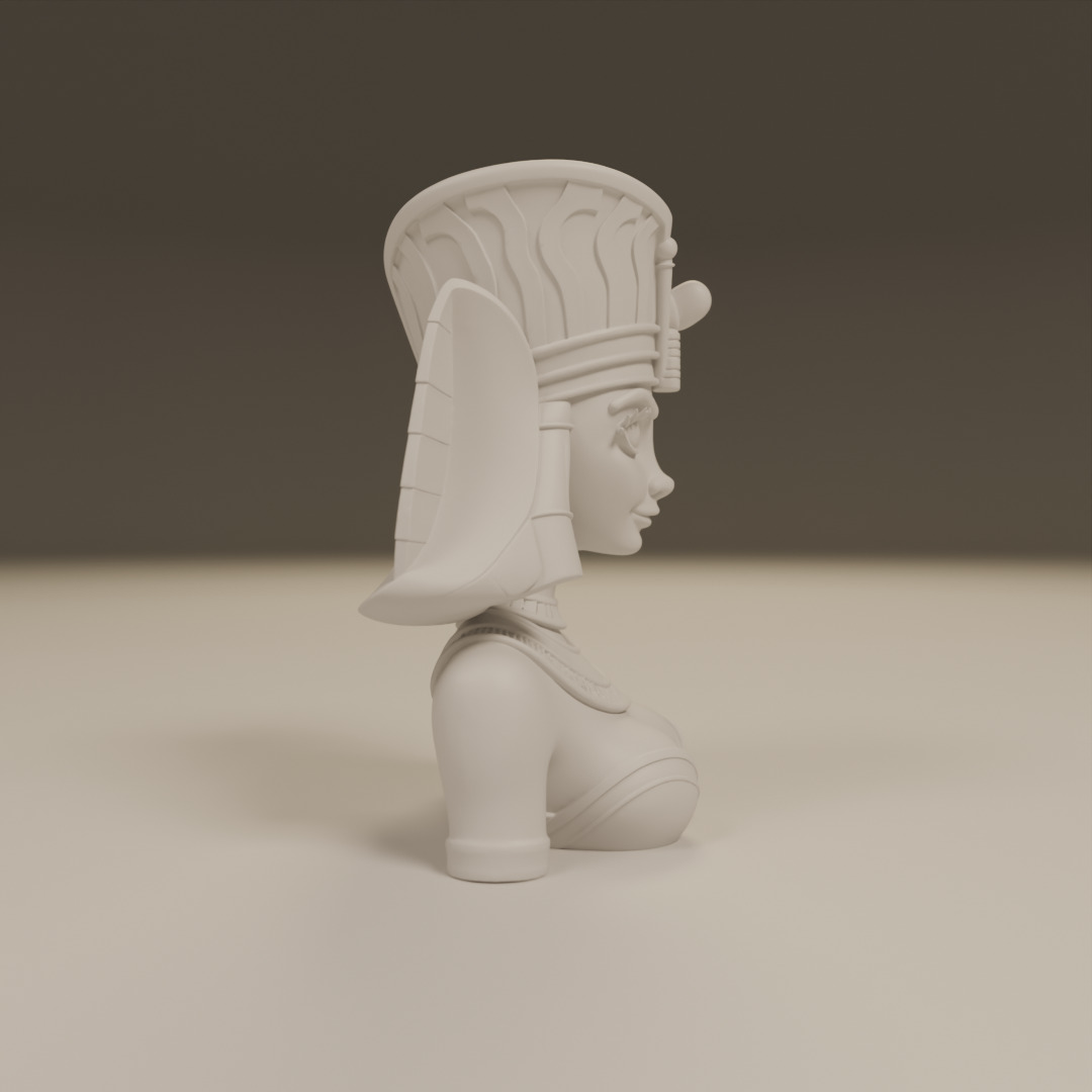 Egyptian pin-up bust 3D print model_1